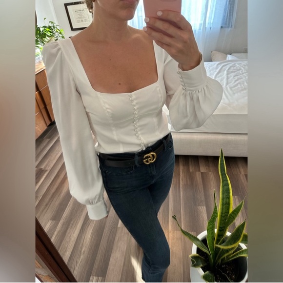 The Kooples Front-Button Sateen Top - Picture 6 of 10